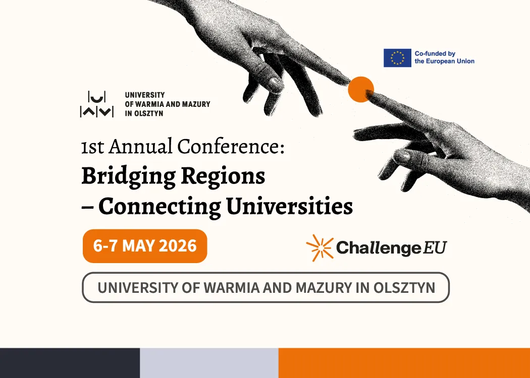 grafika promująca pierwszą coroczną konferencję sojuszu ChallengeEU, zawiera między innymi datę i nazwę wydarzenia 