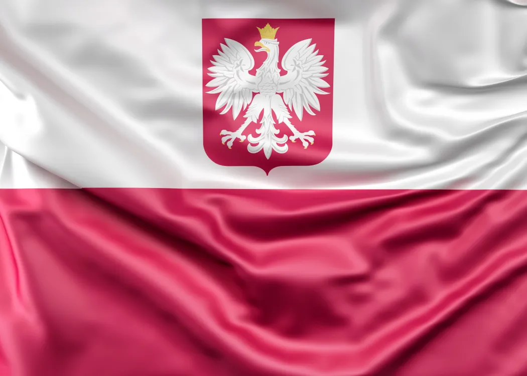 Grafika obrazująca barwy narodowe Polski 