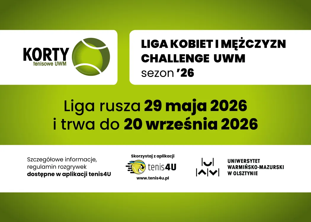 grafika promująca ligę kobiet i mężczyzn w tenisa