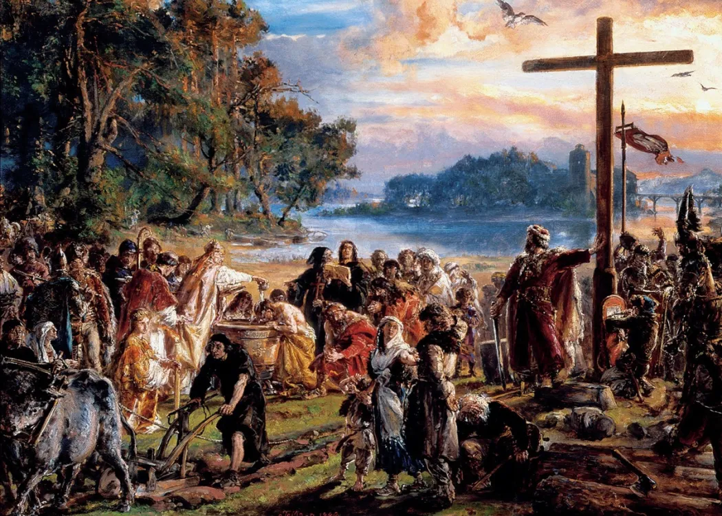  Obraz Jana Matejki Chrystianizacja Polski 966 r. Żródło: Wikipedia, domena publiczna