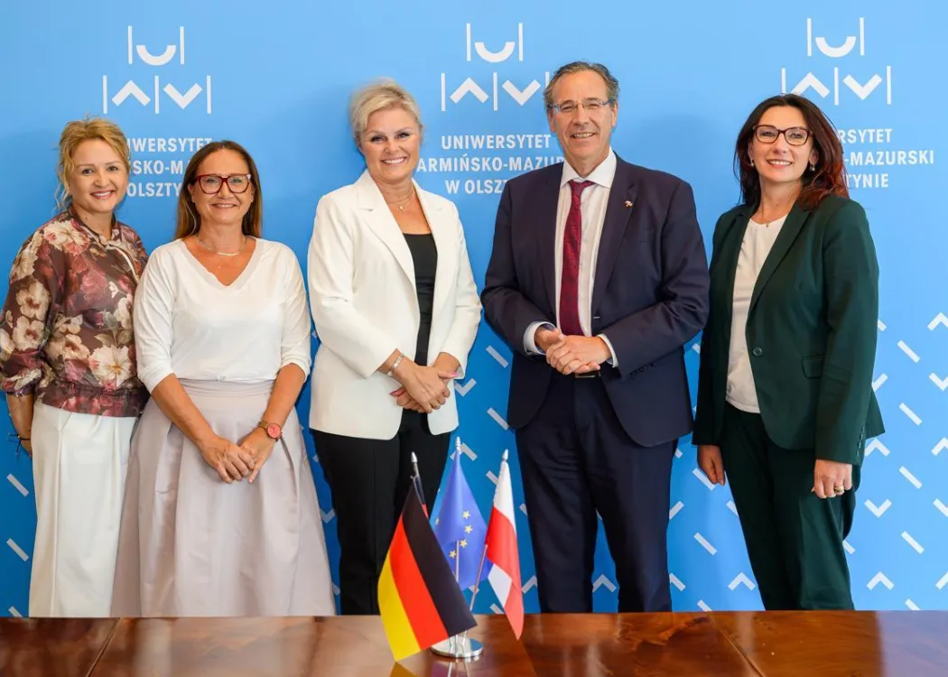 Uczestnicy spotkania na z ambasadorem Niemiec na Uniwersytecie Warmińsko-Mazurskim 