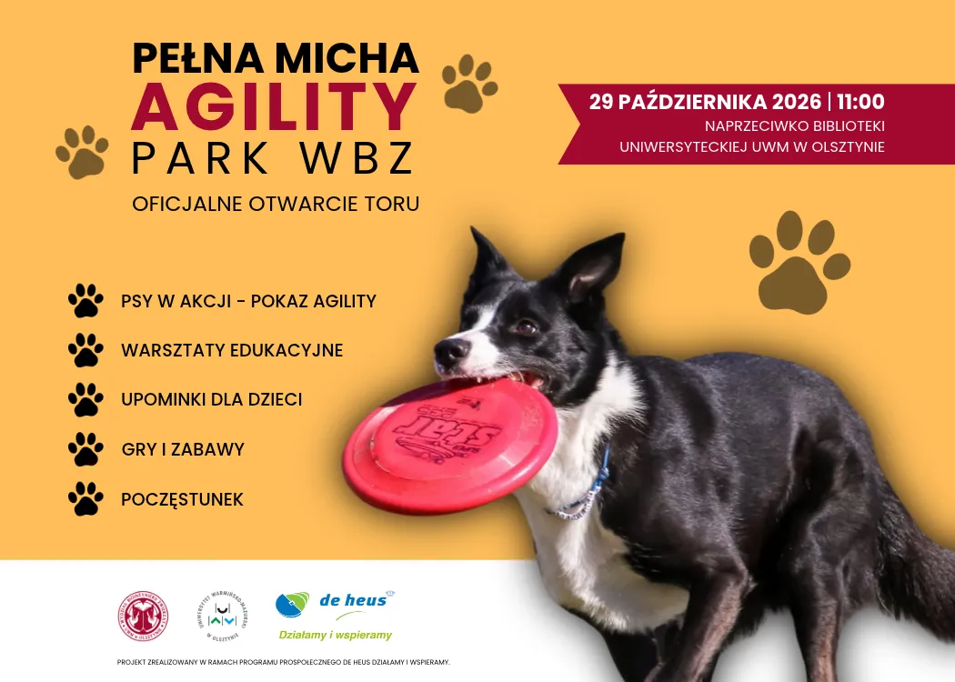 grafika promująca otwarcie placu treningowego dla psów