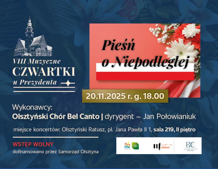 plakat zapowiadający koncert "Pieśń o Niepodległej" 