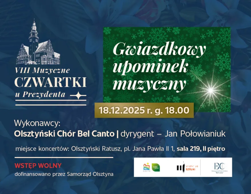 plakat promujący koncert „Gwiazdkowy upominek muzyczny”