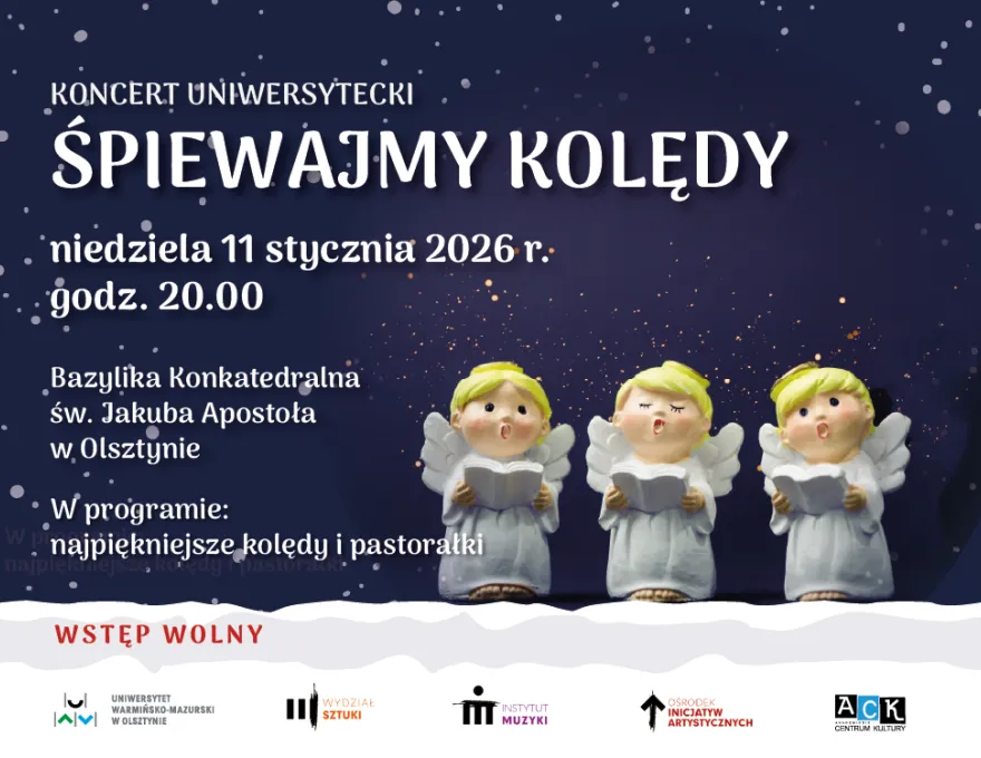 grafika promująca koncert uniwersytecki "Śpiewajmy kolędy" 