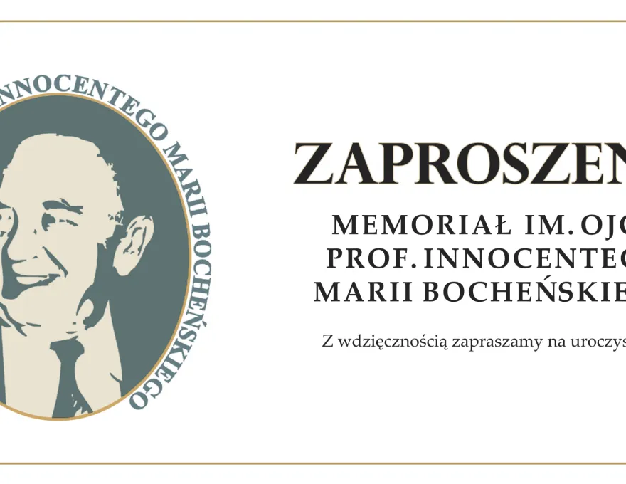 grafika-zaproszenie na Memoriał im. Ojca Prof. Innocentego Marii Bocheńskiego