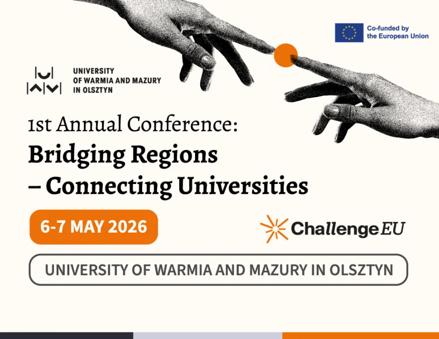 grafika promująca pierwszą coroczną konferencję sojuszu ChallengeEU, zawiera między innymi datę i nazwę wydarzenia 