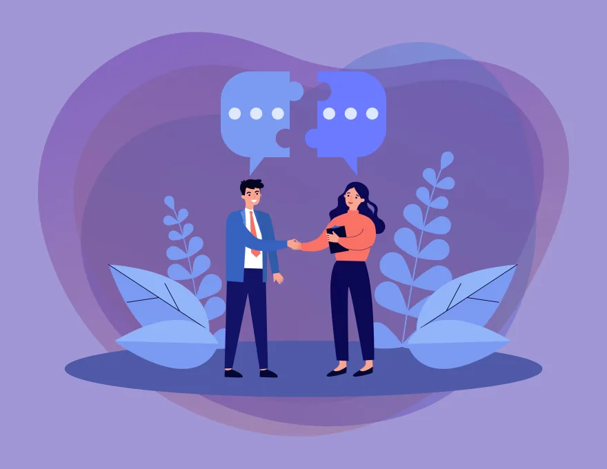 grafika obrazująca komunikację w mentoringu 