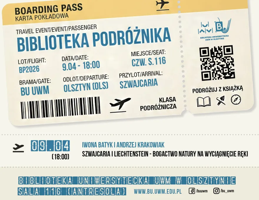 grafika promująca spotkanie z cyklu "Biblioteka podróżnika" 