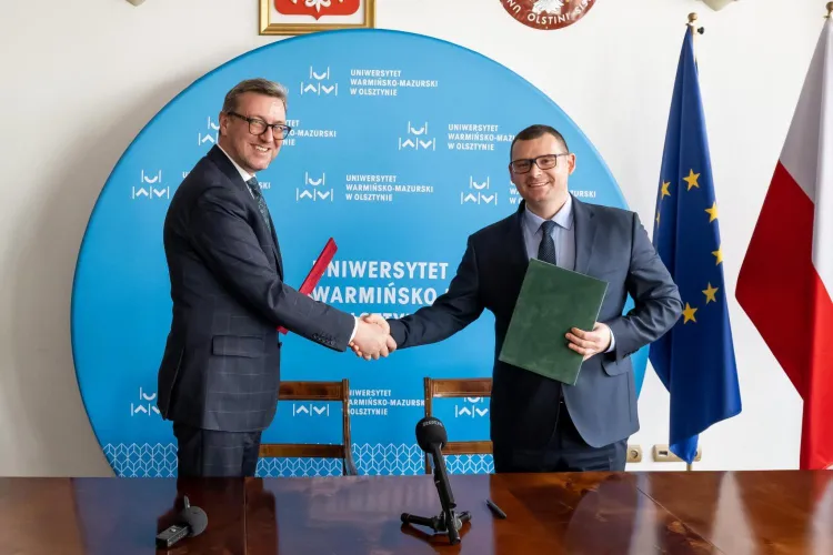 Od lewej: prof. Jerzy Przyborowski i Wojciech Leśniewski 