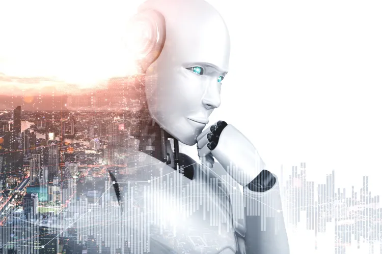 Zamyślony sztuczny człowiek Fot. Freepik