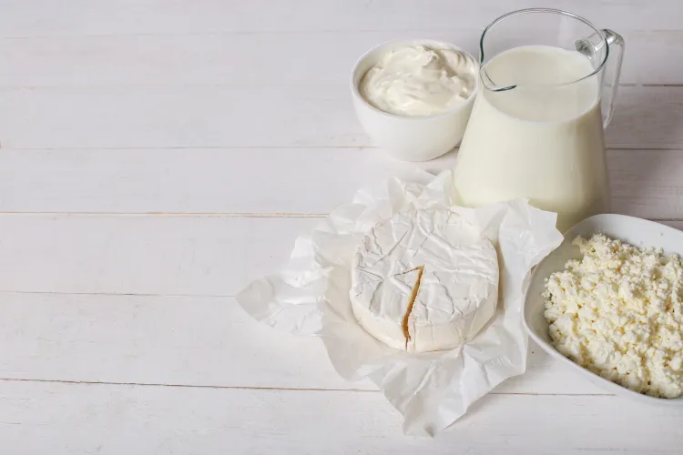Produkty mleczne na stole