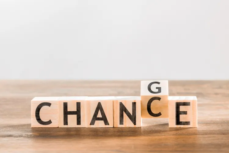 Klocki z literami: change/chance