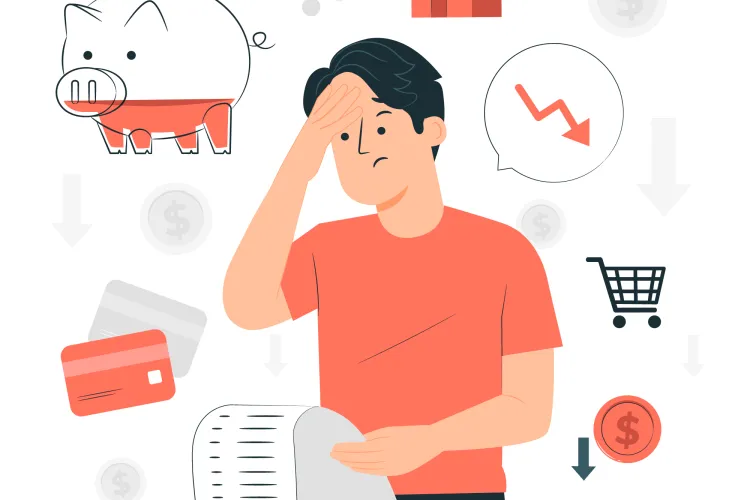 Zmartwiony mężczyzna z paragonem 