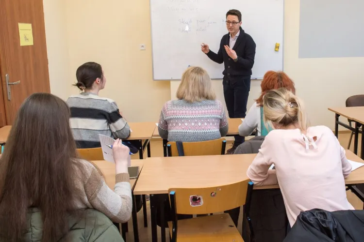 Dr Sebastian Przybyszewski w trakcie zajęć