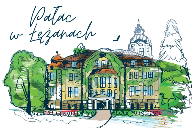 grafika przedstawiająca Pałac UWM w Łężanach 