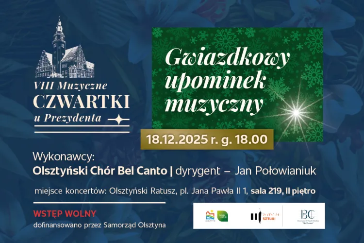 plakat promujący koncert „Gwiazdkowy upominek muzyczny”