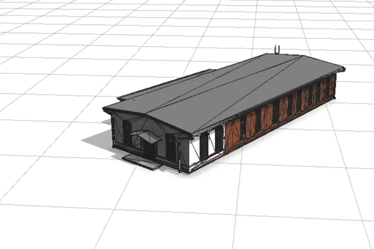 wizualizacja budynku przy ul. Heweliusza 5 stworzona przez studentów Wydziału Geoinżynierii 