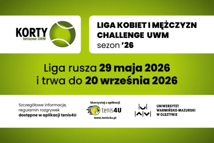 grafika promująca ligę kobiet i mężczyzn w tenisa