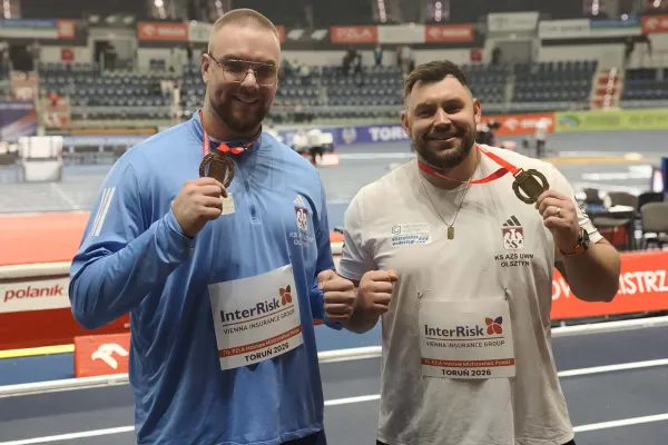 Wojciech Marok i Konrad Bukowiecki podczas halowych mistrzostw Polski w Toruniu