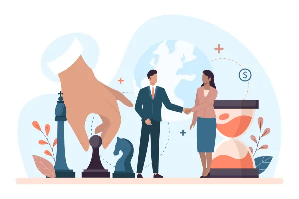 grafika obrazująca polityków i gry, jakie prowadzą