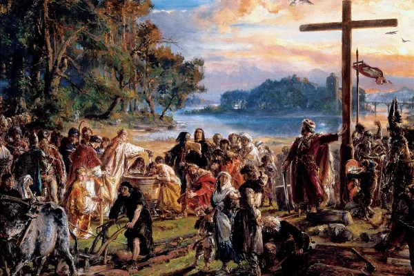  Obraz Jana Matejki Chrystianizacja Polski 966 r. Żródło: Wikipedia, domena publiczna