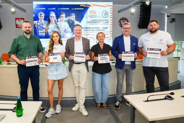 Uczestnicy konferencji prasowej poprzedzającej Memoriał Zbigniewa Ludwichowskiego