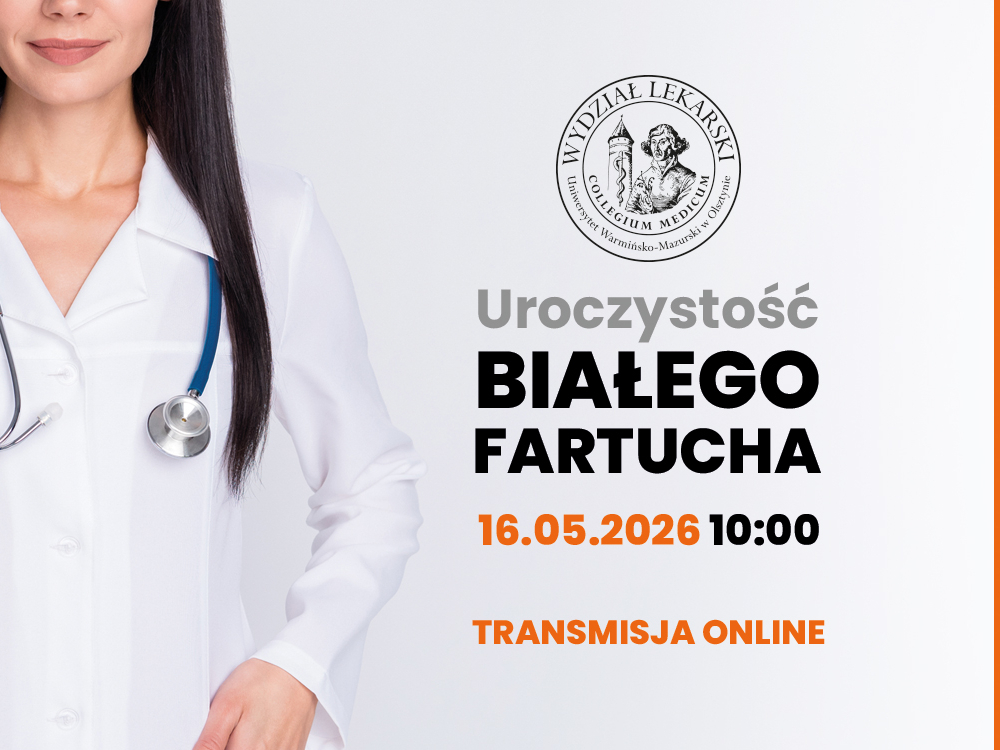 Grafika z napisem Uroczystość Białego Fartucha 2026