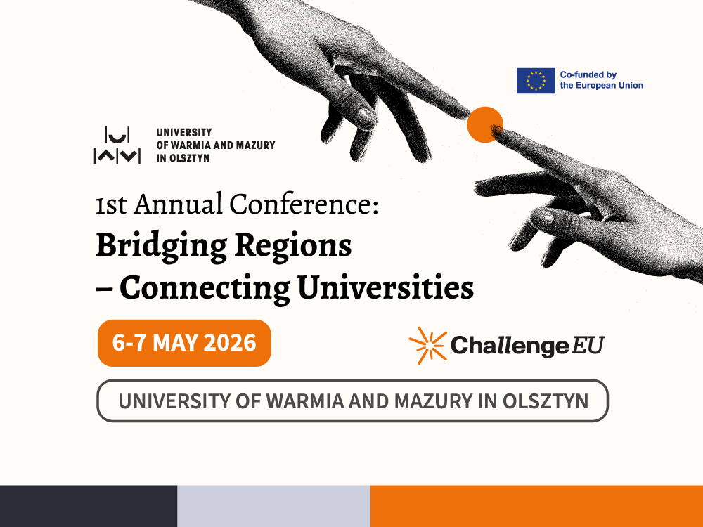 grafika promująca pierwszą coroczną konferencję sojuszu ChallengeEU, zawiera między innymi datę i nazwę wydarzenia 