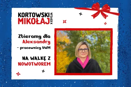 Kortowski Mikołaj obdaruje Aleksandrę Kacprzyk