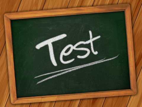 tabliczka z napisem test