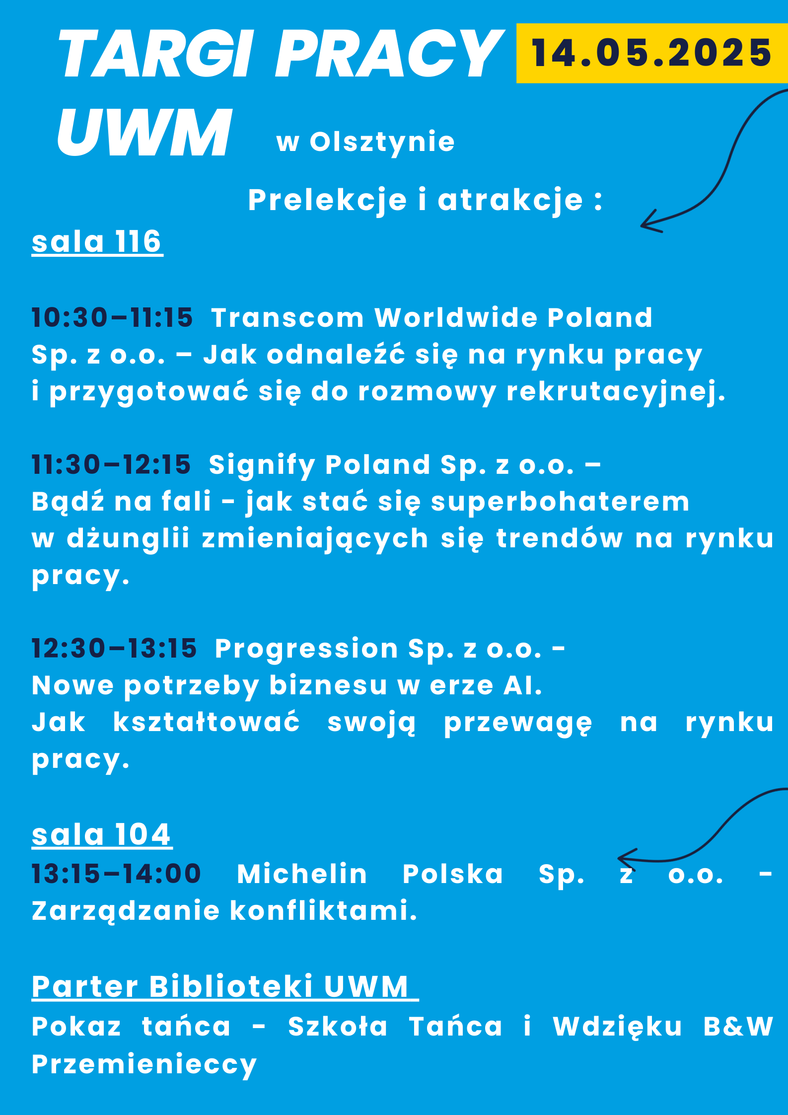 Grafik spotkania Targi Pracy UWM 2025