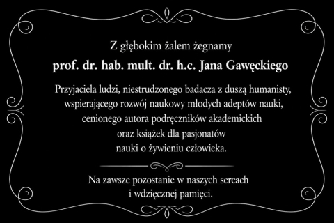 Pożegnanie Prof. Jan Gawęcki