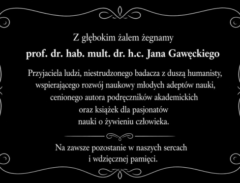 Pożegnanie Prof. Jan Gawęcki